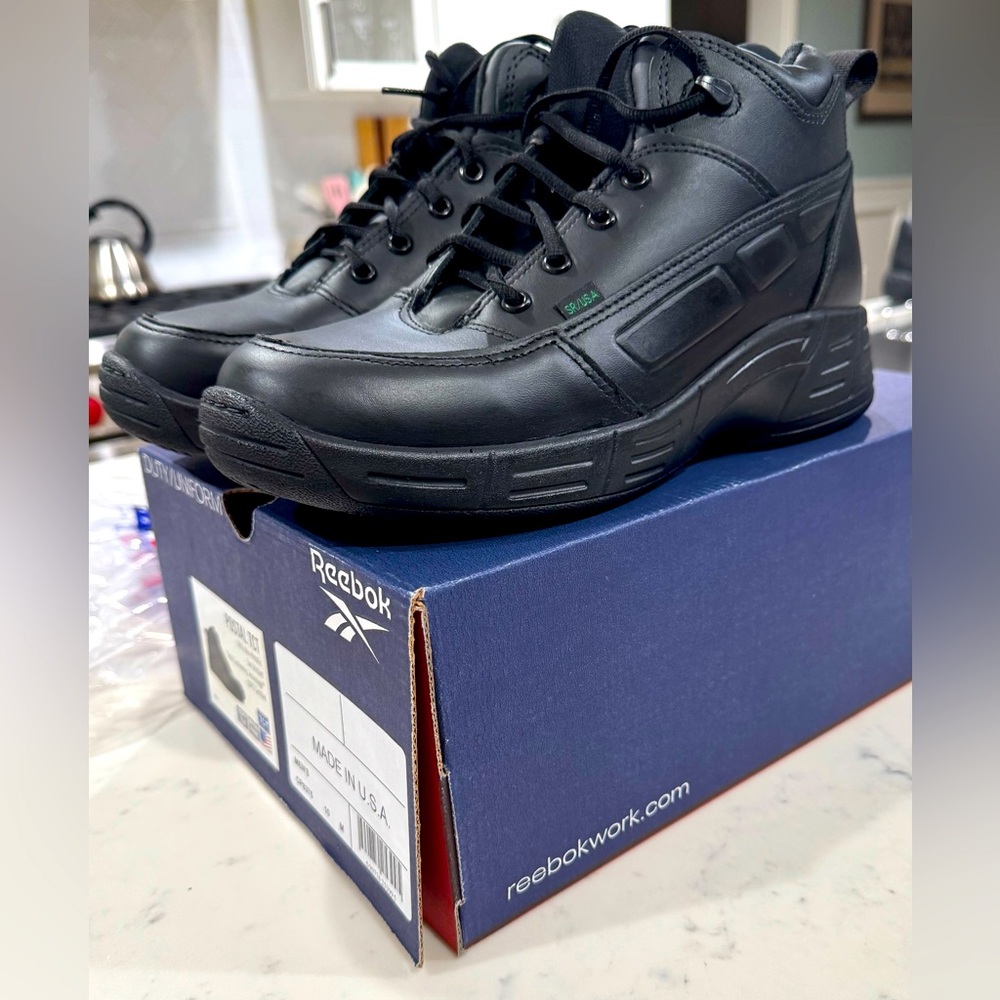 Men’s Reebok Leather Chukka CP 8375 Boots Black Non Slip Made in USA 10 M - NIB